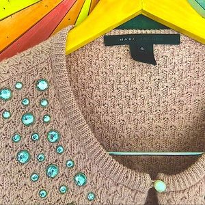 Marc Jacobs Wool Cropped Dusty Rose Sweater Sz S